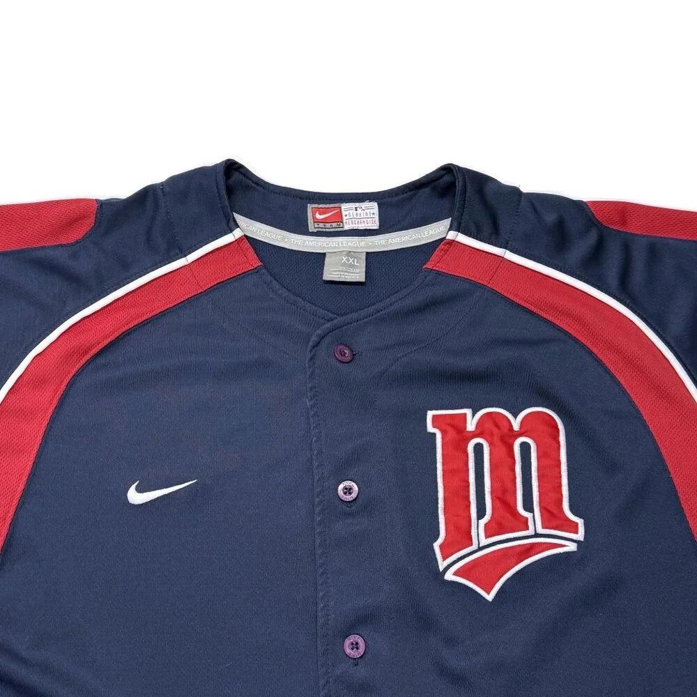 Nike Minnesota Twins Jersey Mens XXL Blue Vintage‎ 90s Stitched Baseball MLB
